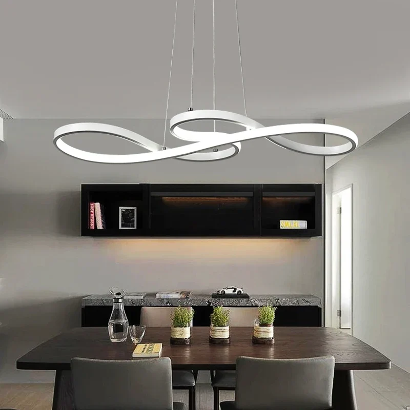 Hanglamp Aluminium Zwart Goud Dimbaar LED 75cm Eetkamer Woonkamer Slaapkamer Kroonluchter Modern Design | Sansoti