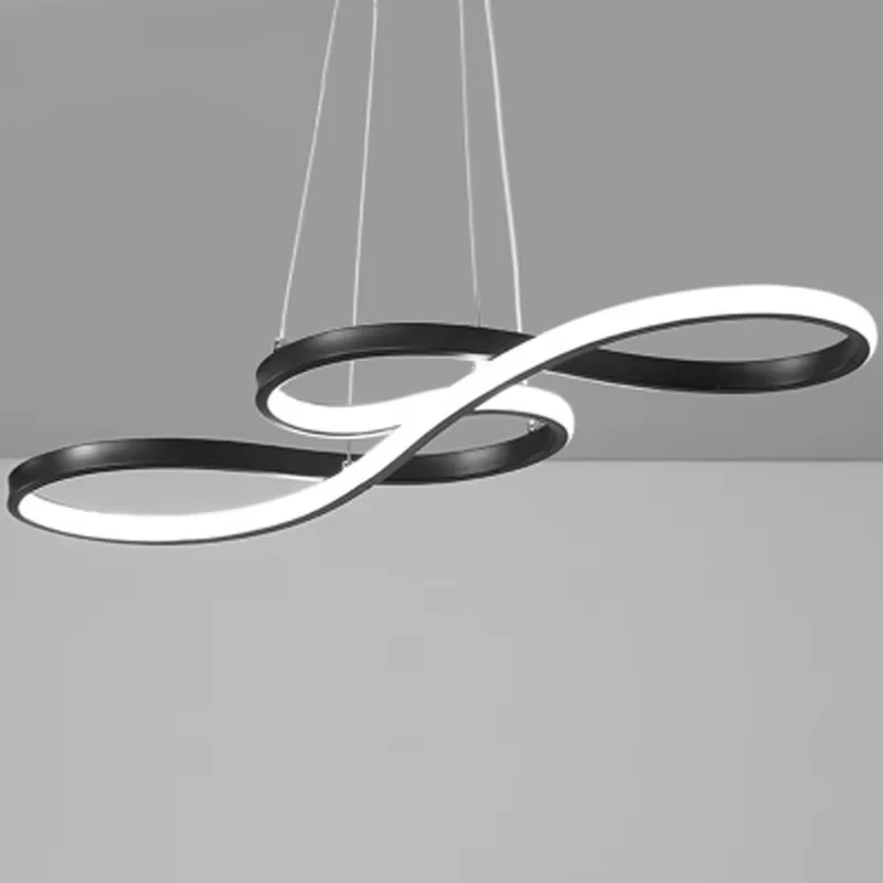 Hanglamp Aluminium Zwart Goud Dimbaar LED 75cm Eetkamer Woonkamer Slaapkamer Kroonluchter Modern Design | Sansoti