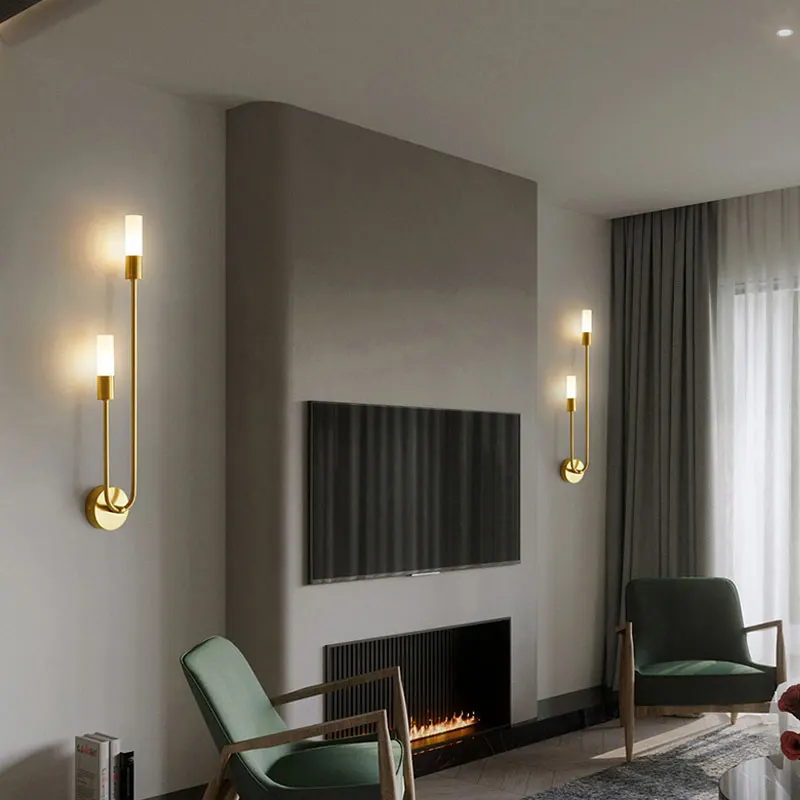 Wandlamp Metaal LED met Dubbele Lichtuitstraling Zwart Goud Modern Scandinavisch Design voor Gang Woonkamer | Sansoti