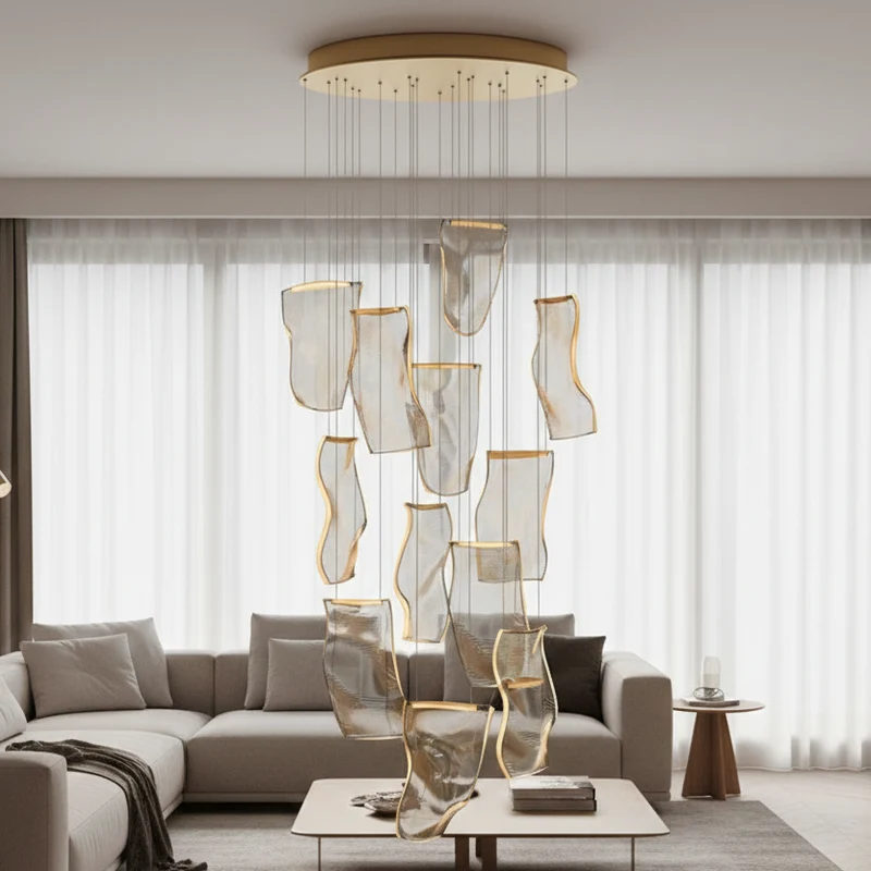 Waterval Kroonluchter LED Metaal Acryl Dimbaar Meerlichts Woonkamer Eetruimte Slaapkamer Modern Interieur | Sansoti