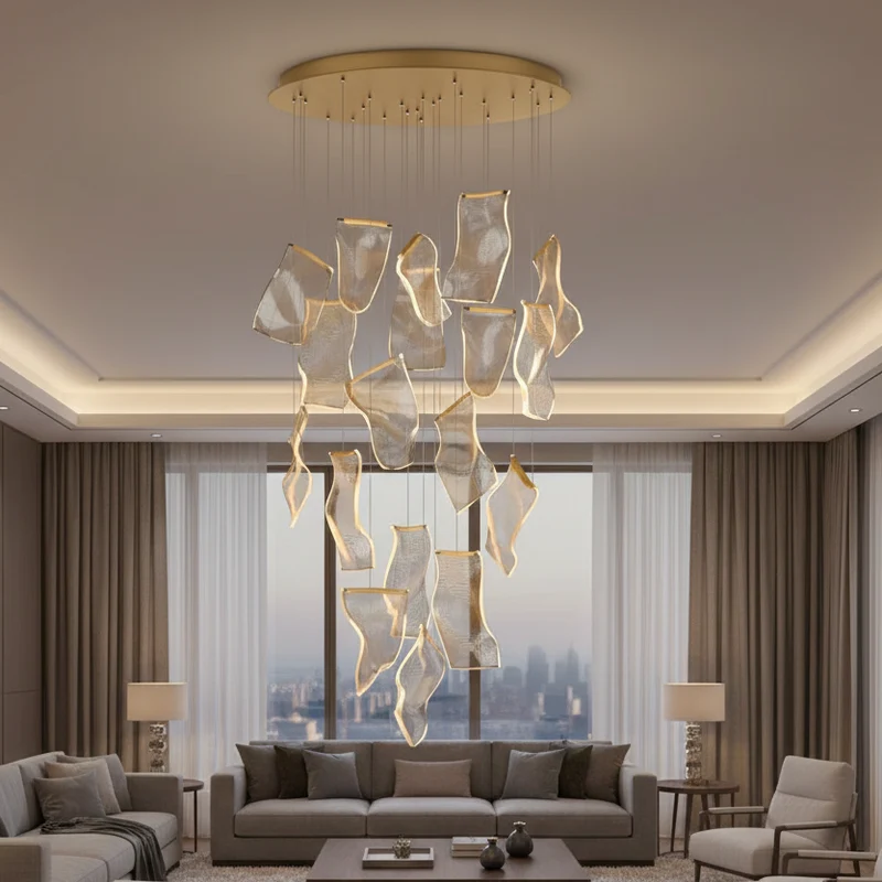 Waterval Kroonluchter LED Metaal Acryl Dimbaar Meerlichts Woonkamer Eetruimte Slaapkamer Modern Interieur | Sansoti