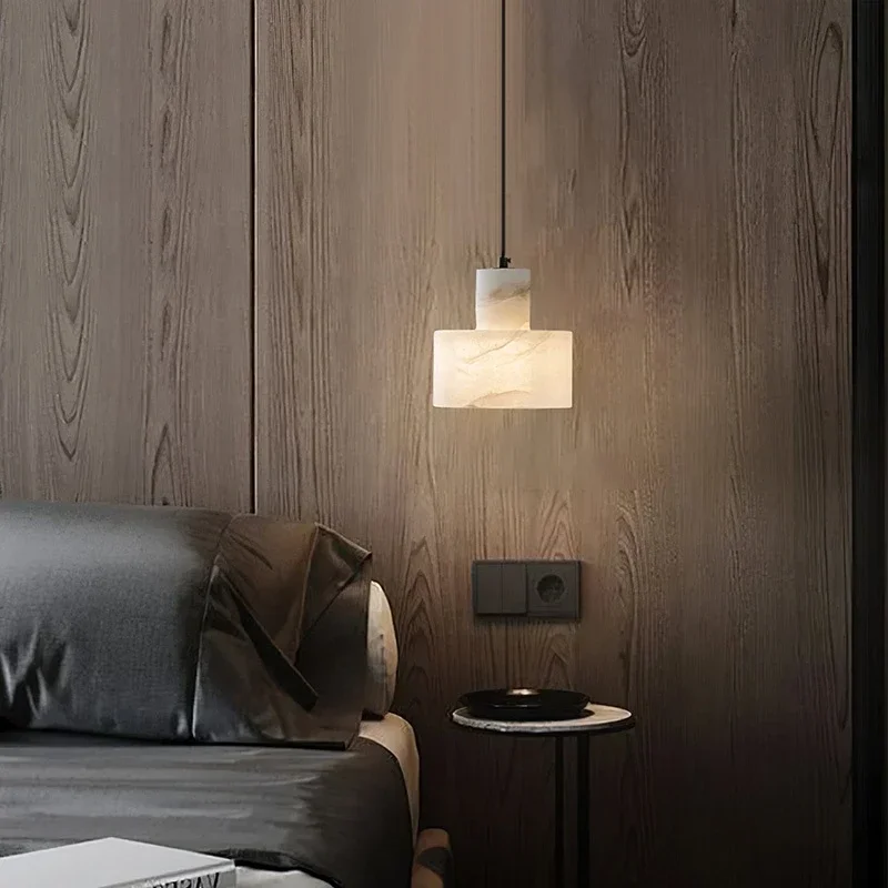 Hanglamp Albast Natuursteen Bol Design 14-16 cm Sfeerverlichting Woonkamer Eetkamer Slaapkamer LED E27 | Sansoti