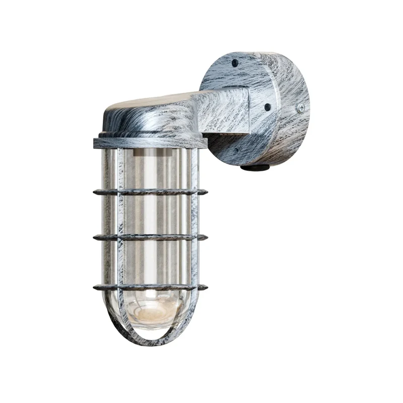 Nautische Bunker Außen Wandleuchte Gitter Glas IP44 ~3222
