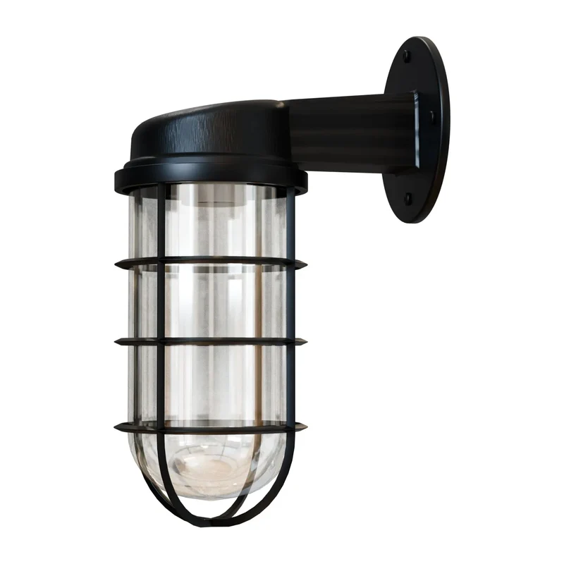 Nautische Bunker Außen Wandleuchte Gitter Glas IP44 ~3222
