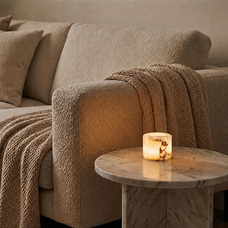 Oplaadbare Marmeren Tafellamp Draadloos Aanraakbediening Warm Wit LED Dimbaar Nachtkastje Bureau Sfeerlamp | Sansoti