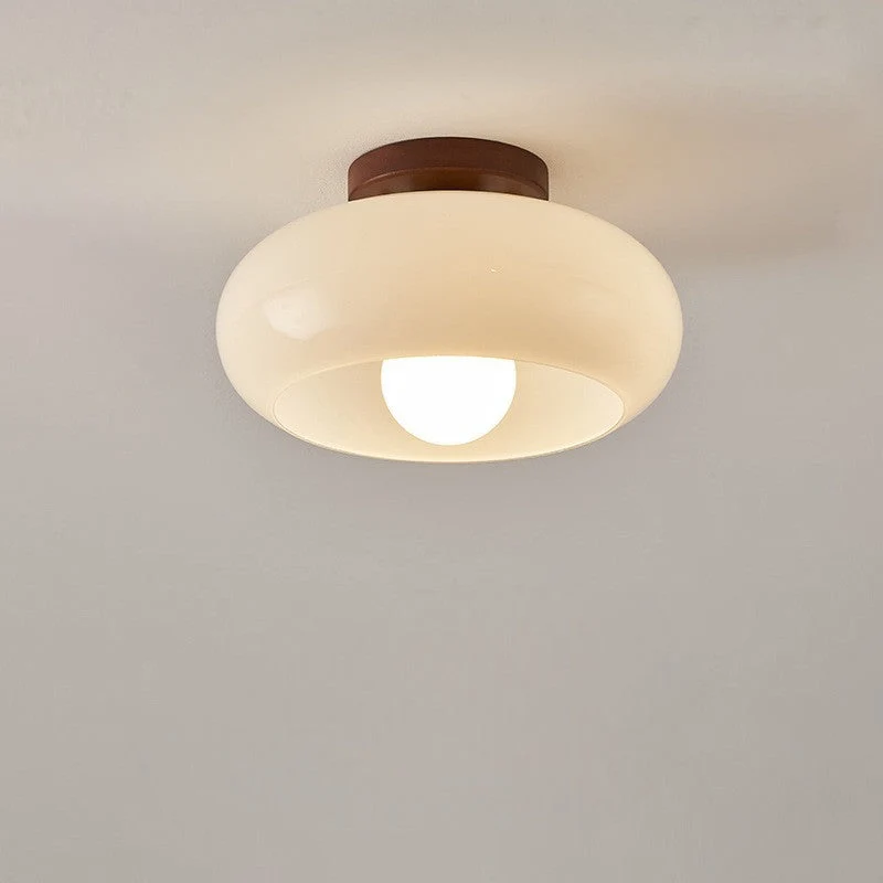 Plafondlamp Crème Glas Geometrisch Design Warm Licht 3000K Modern Interieur Woonkamer Gang Slaapkamer Ø20-28cm | Sansoti