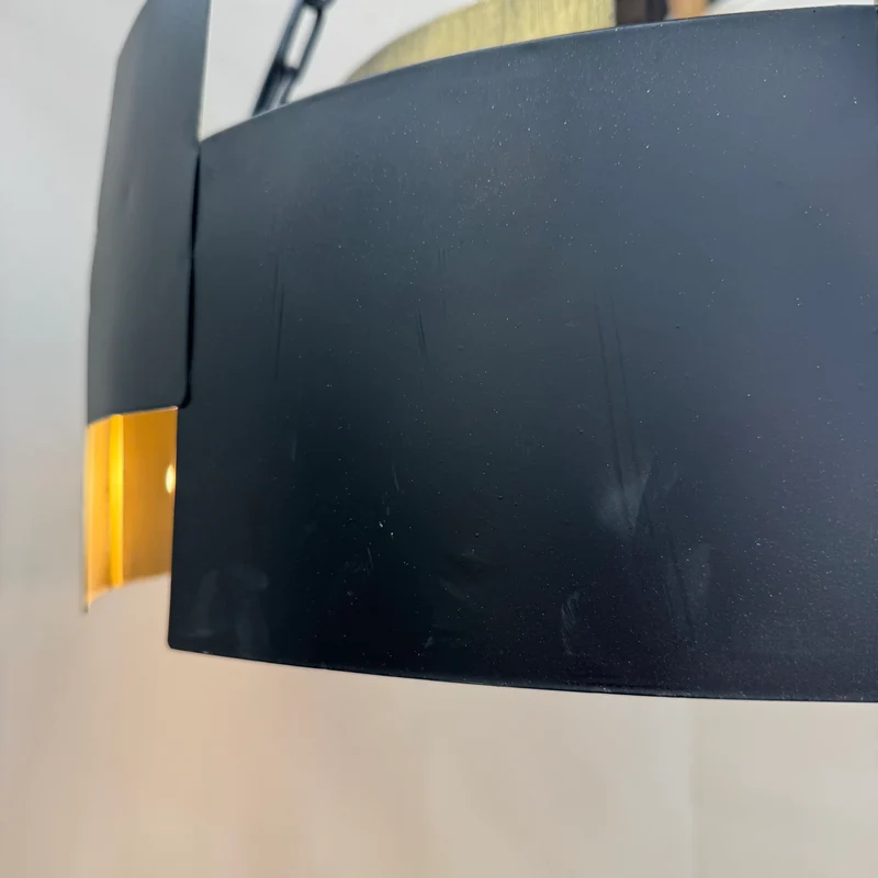PTMD Docia Black iron hanging lamp gold inside