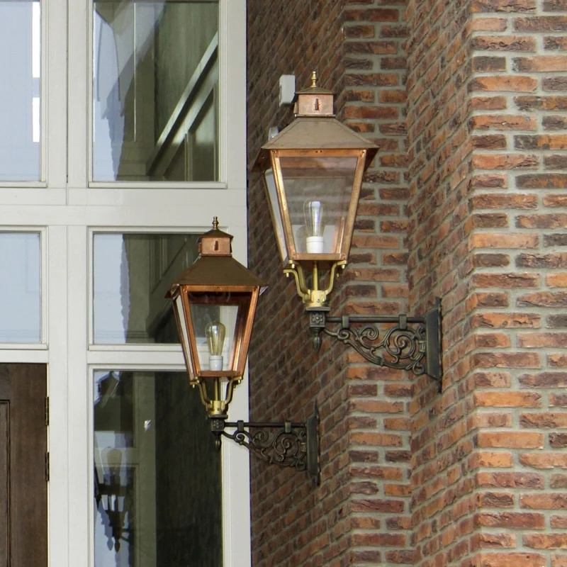 Casa Padrino Jugendstil Außenwandleuchte - Kupfer - Nostalgische Wetterfeste Außenleuchte