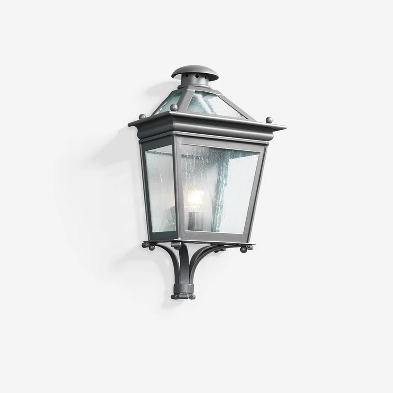 Casa Padrino Luxus Außen Laterne Grau B. 37 x H. 76 cm - Handgefertigte Laterne aus Schmiedeeisen - Luxus Kollektion - Edel & Prunkvoll