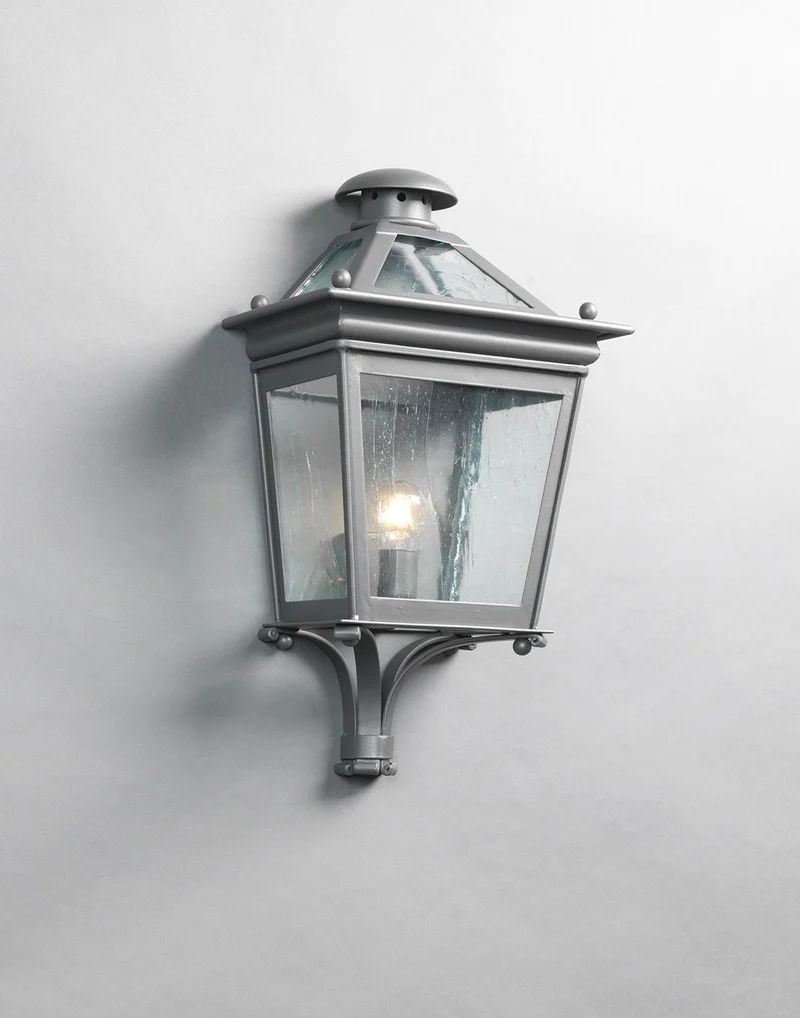 Casa Padrino Luxus Außen Laterne Grau B. 37 x H. 76 cm - Handgefertigte Laterne aus Schmiedeeisen - Luxus Kollektion - Edel & Prunkvoll