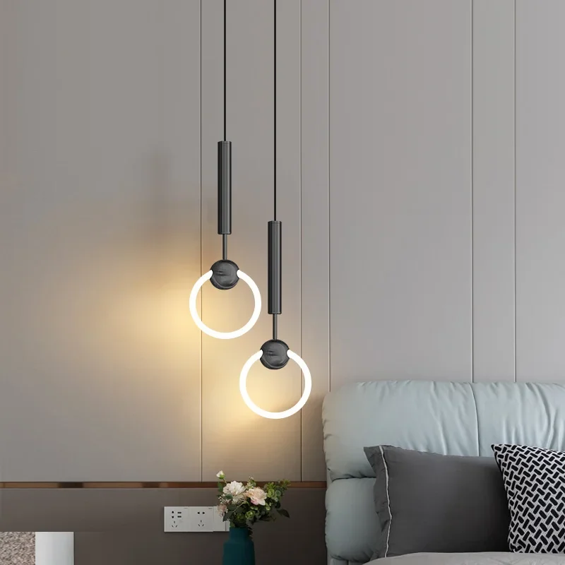 Ronde Hanglamp met LED-Ring Aluminium Goud Zwart Verstelbaar Eetkamer Slaapkamer Woonkamer Modern Design | Sansoti