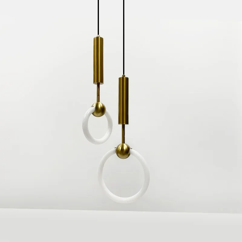Ronde Hanglamp met LED-Ring Aluminium Goud Zwart Verstelbaar Eetkamer Slaapkamer Woonkamer Modern Design | Sansoti