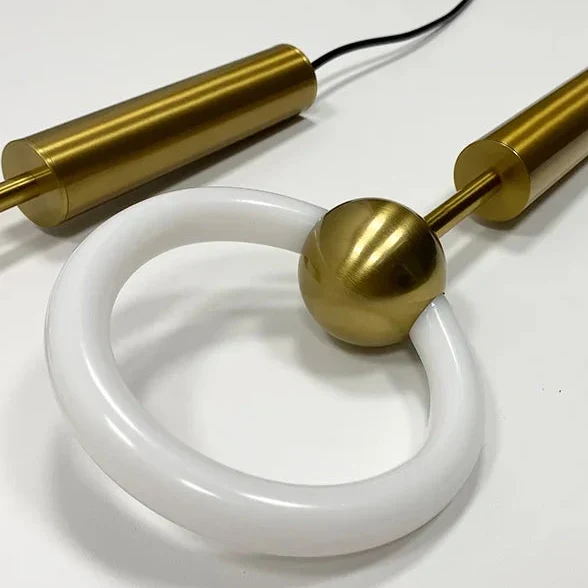 Ronde Hanglamp met LED-Ring Aluminium Goud Zwart Verstelbaar Eetkamer Slaapkamer Woonkamer Modern Design | Sansoti