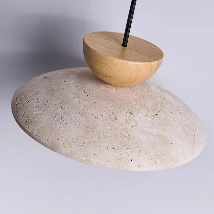 Hanglamp Travertin Hout Glas Ø25cm Dimbaar Verstelbaar Snoer Eettafel Woonkamer Sfeerverlichting Modern | Sansoti
