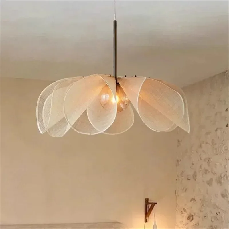 Hanglamp Linnen Kap Messing Frame E27 Fitting Warme Sfeerverlichting Woon- en Eetkamer Scandinavisch Design | Sansoti