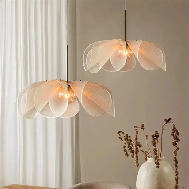 Hanglamp Linnen Kap Messing Frame E27 Fitting Warme Sfeerverlichting Woon- en Eetkamer Scandinavisch Design | Sansoti