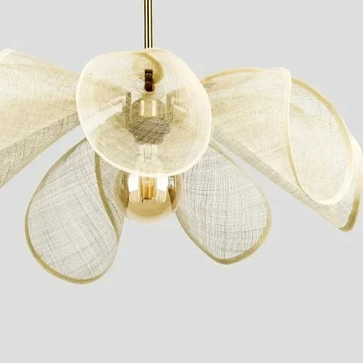 Hanglamp Linnen Kap Messing Frame E27 Fitting Warme Sfeerverlichting Woon- en Eetkamer Scandinavisch Design | Sansoti