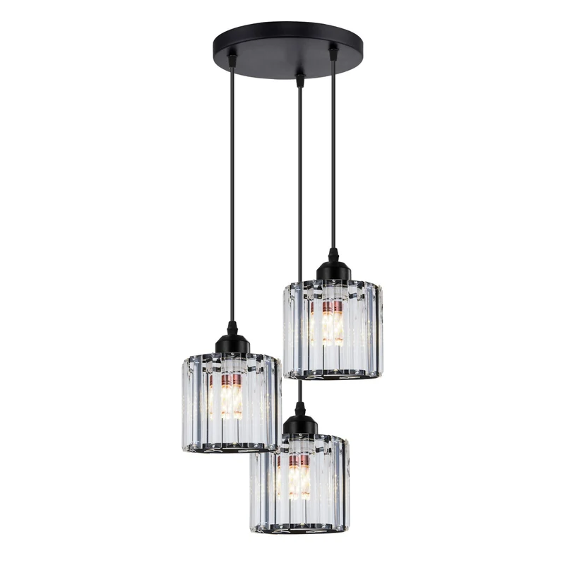 3-Wege Glas Hängelampe für Wohn & Esszimmer - Modern - Pendelleuchte ~ 3245