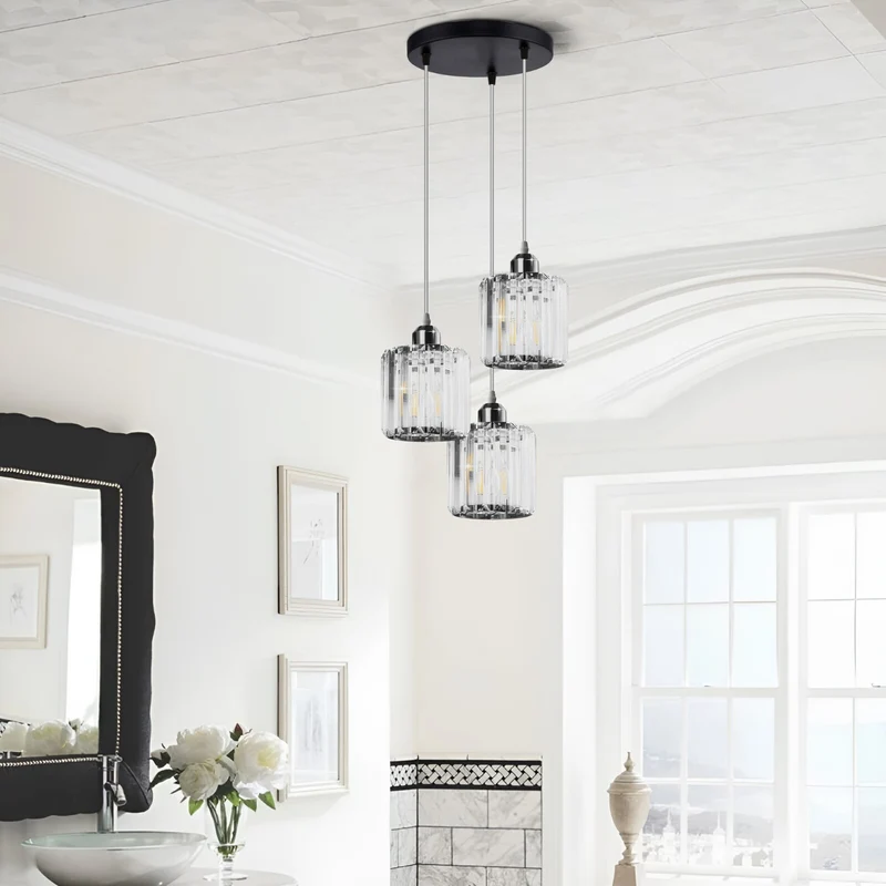3-Wege Glas Hängelampe für Wohn & Esszimmer - Modern - Pendelleuchte ~ 3245