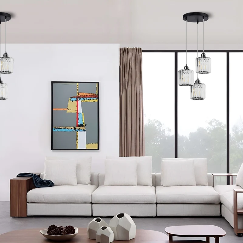 3-Wege Glas Hängelampe für Wohn & Esszimmer - Modern - Pendelleuchte ~ 3245