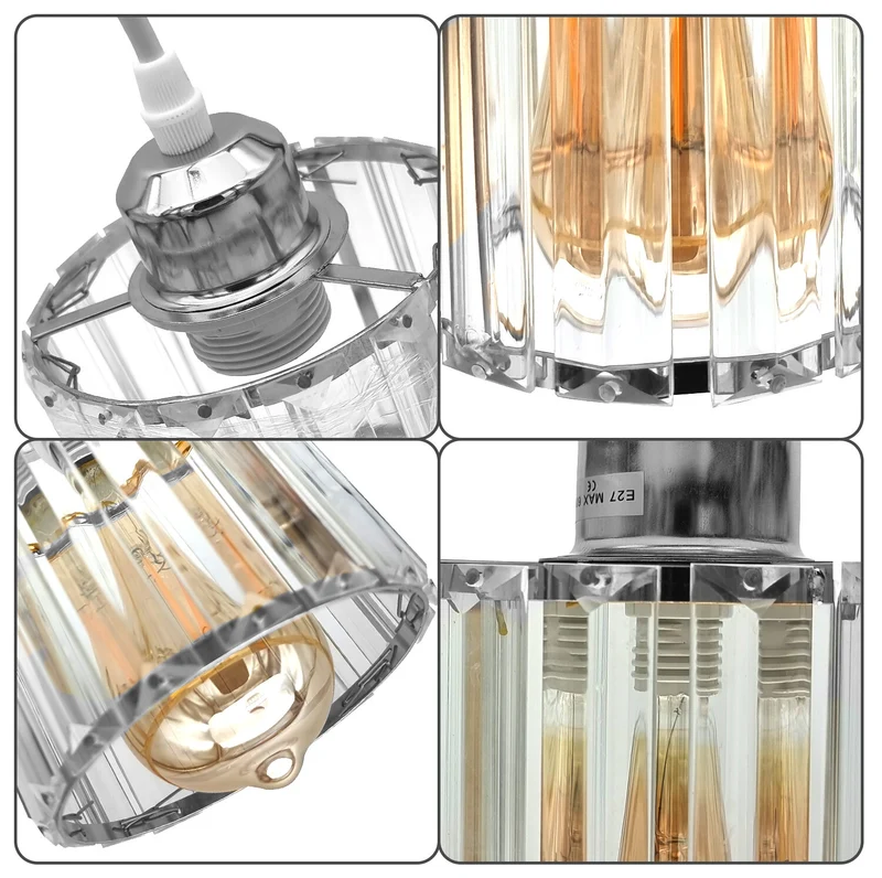 3-Wege Glas Hängelampe für Wohn & Esszimmer - Modern - Pendelleuchte ~ 3245