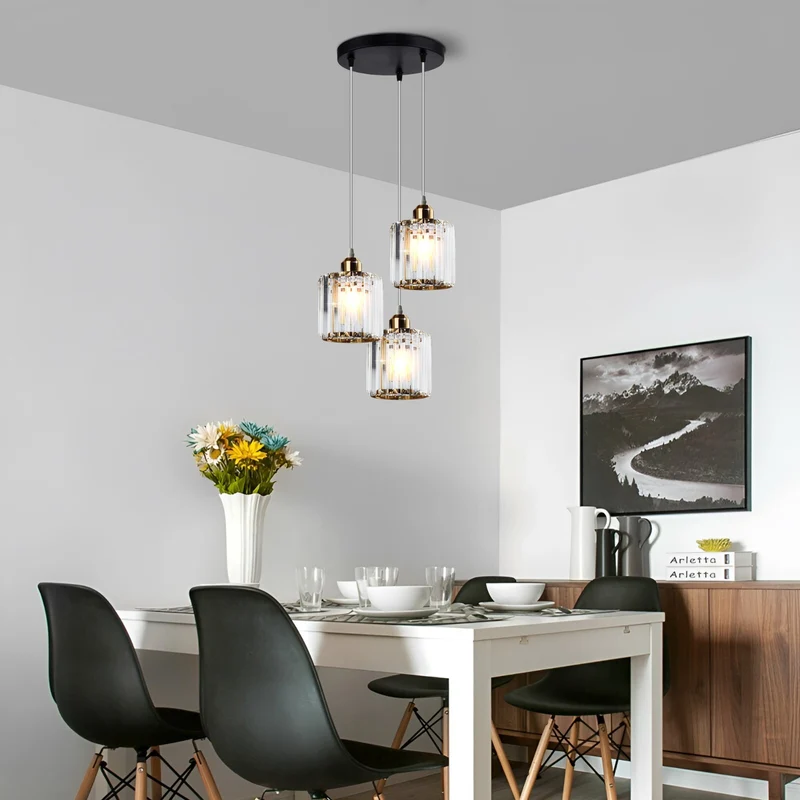 3-Wege Glas Hängelampe für Wohn & Esszimmer - Modern - Pendelleuchte ~ 3245