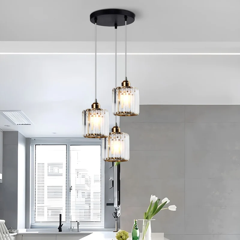 3-Wege Glas Hängelampe für Wohn & Esszimmer - Modern - Pendelleuchte ~ 3245