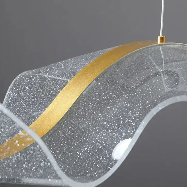 Nordic Wave LED Hanglamp Acryl Golfvorm met Messing Afwerking Dimbaar Verstelbaar voor Eetkamer Slaapkamer | Sansoti