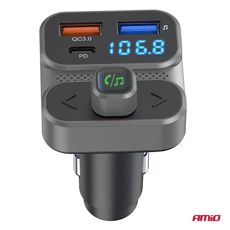 Bluetooth-FM-Transmitter mit Freisprecheinrichtung und Ladeanschluss