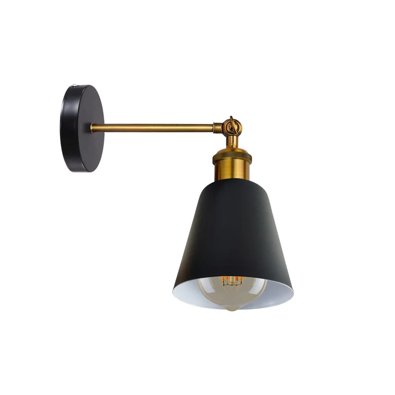 Retro Wandleuchte Konisch Messing Verstellbar E27 ~3316