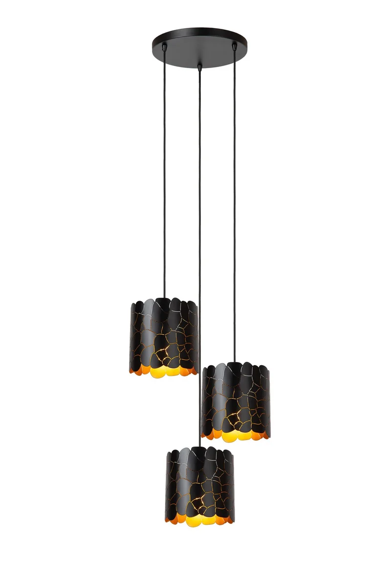 Pendelleuchte Almelo 3-flammig mit Giraffenmotiv Schwarz