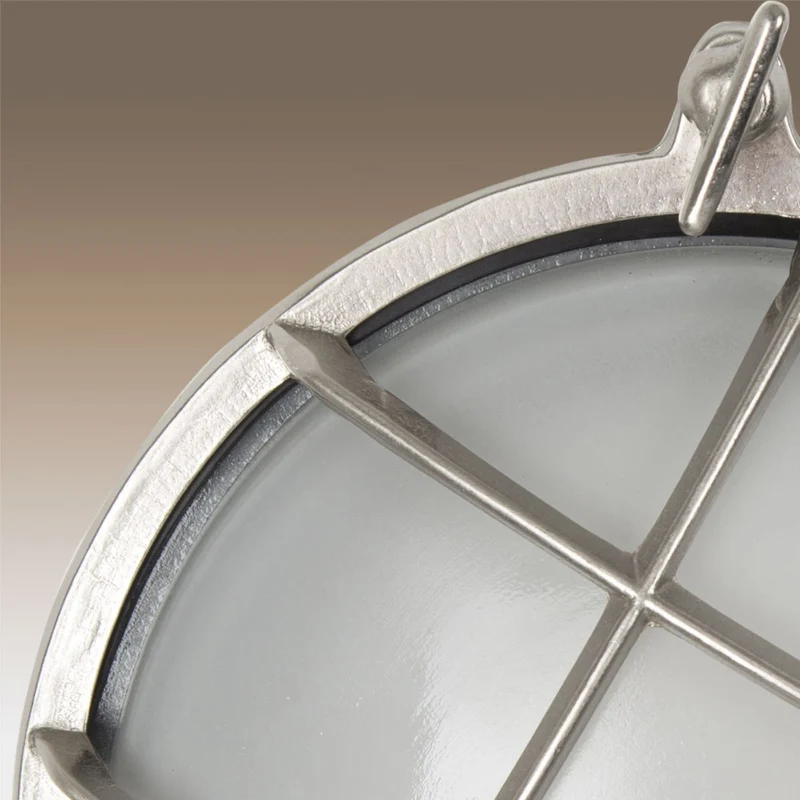 Casa Padrino Jugendstil Schiffslampe 23 x 10 x H. 23 cm - Nickel - Nostalgische Wetterfeste Außenleuchte