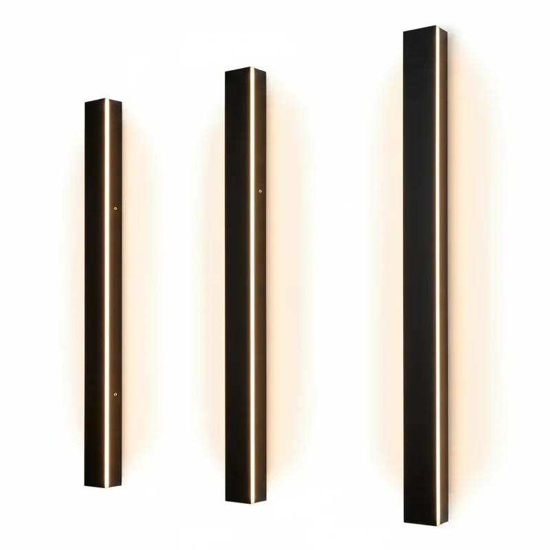Lineaire Buitenwandlamp LED Metaal Zwart IP65 Waterdicht voor Tuin Terras Gevel Moderne Buitenverlichting | Sansoti