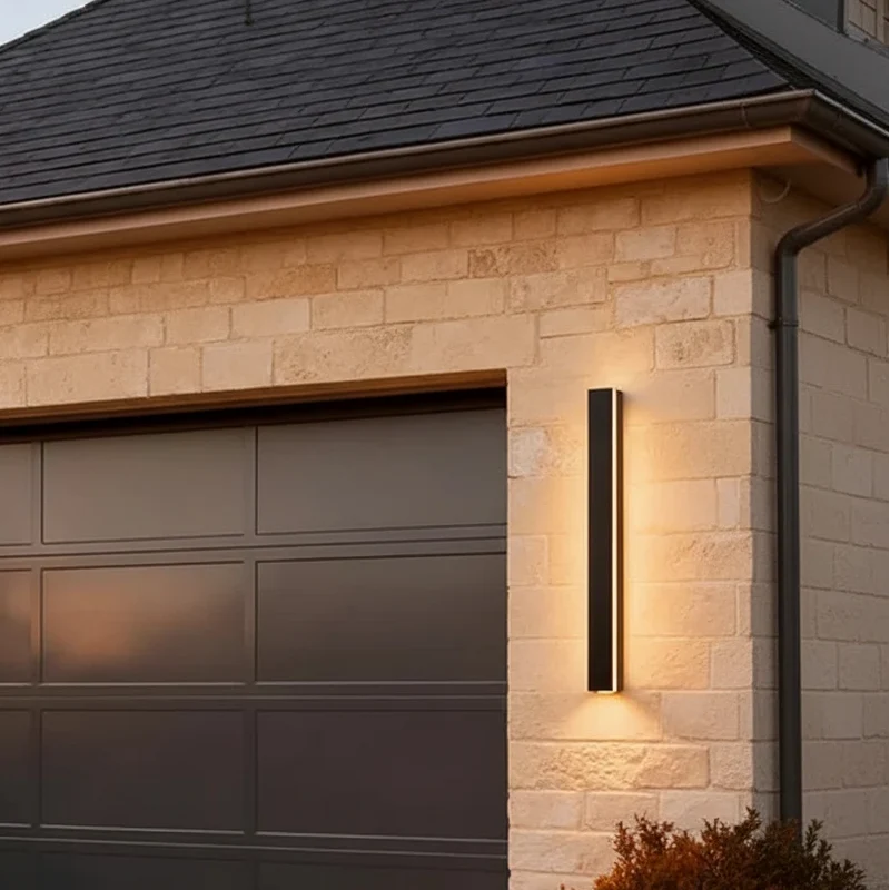 Lineaire Buitenwandlamp LED Metaal Zwart IP65 Waterdicht voor Tuin Terras Gevel Moderne Buitenverlichting | Sansoti