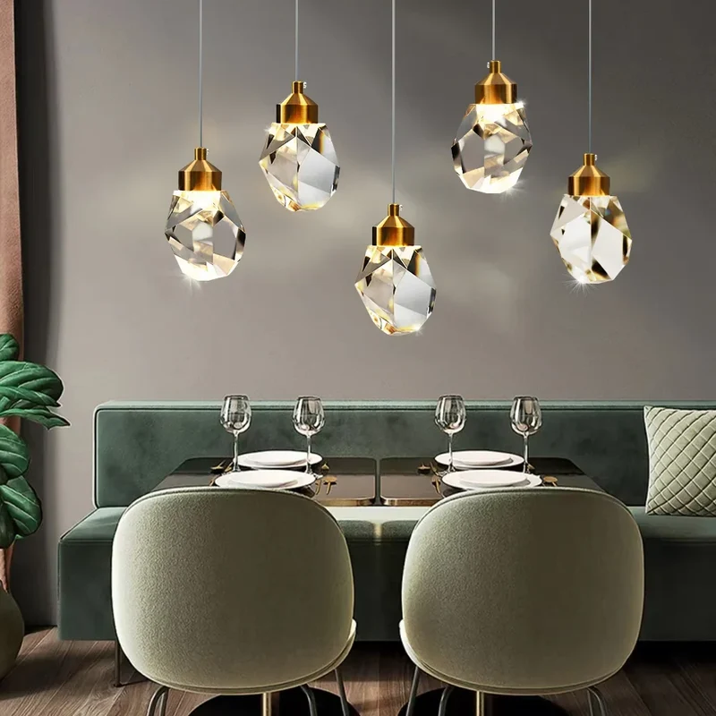 Gefacetteerde Kristallen Hanglamp – Scandinavisch Design voor Eetkamer Slaapkamer Woonkamer Interieur Verlichting | Sansoti