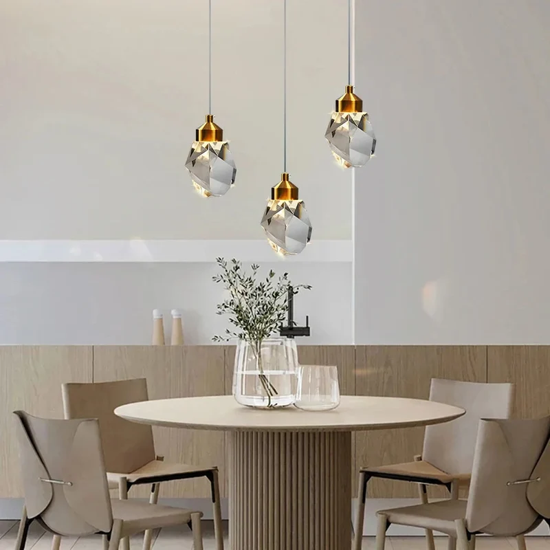 Gefacetteerde Kristallen Hanglamp – Scandinavisch Design voor Eetkamer Slaapkamer Woonkamer Interieur Verlichting | Sansoti