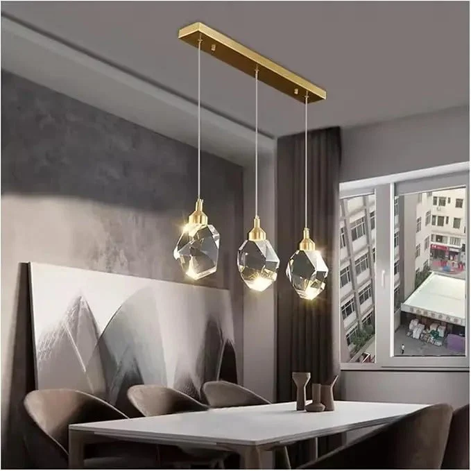 Gefacetteerde Kristallen Hanglamp – Scandinavisch Design voor Eetkamer Slaapkamer Woonkamer Interieur Verlichting | Sansoti