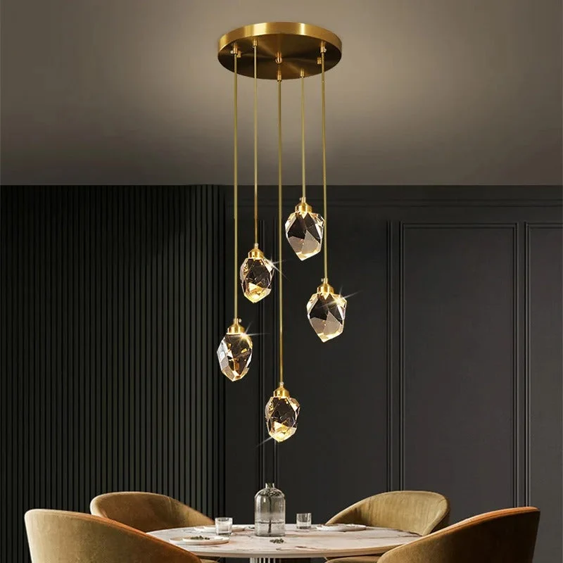 Gefacetteerde Kristallen Hanglamp – Scandinavisch Design voor Eetkamer Slaapkamer Woonkamer Interieur Verlichting | Sansoti