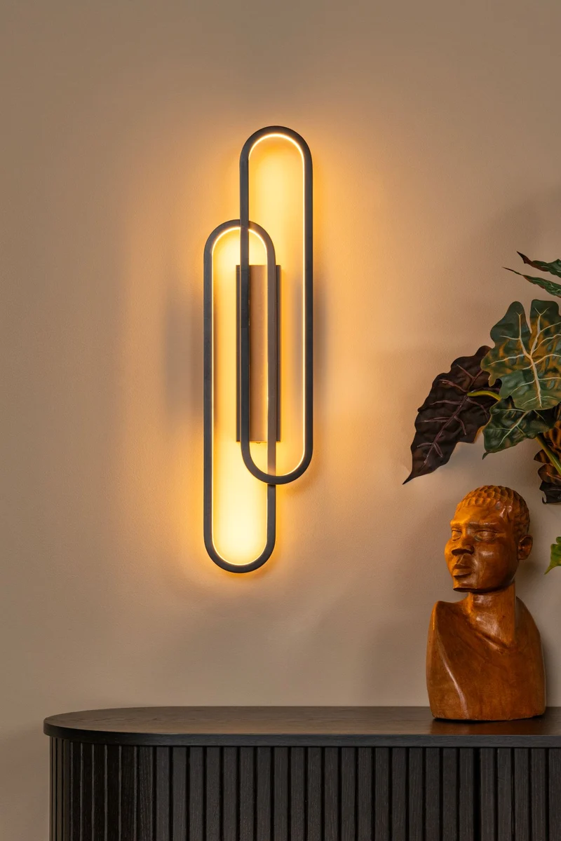 LED-Wandleuchte Thelma dimmbar Schwarz 16,5cm