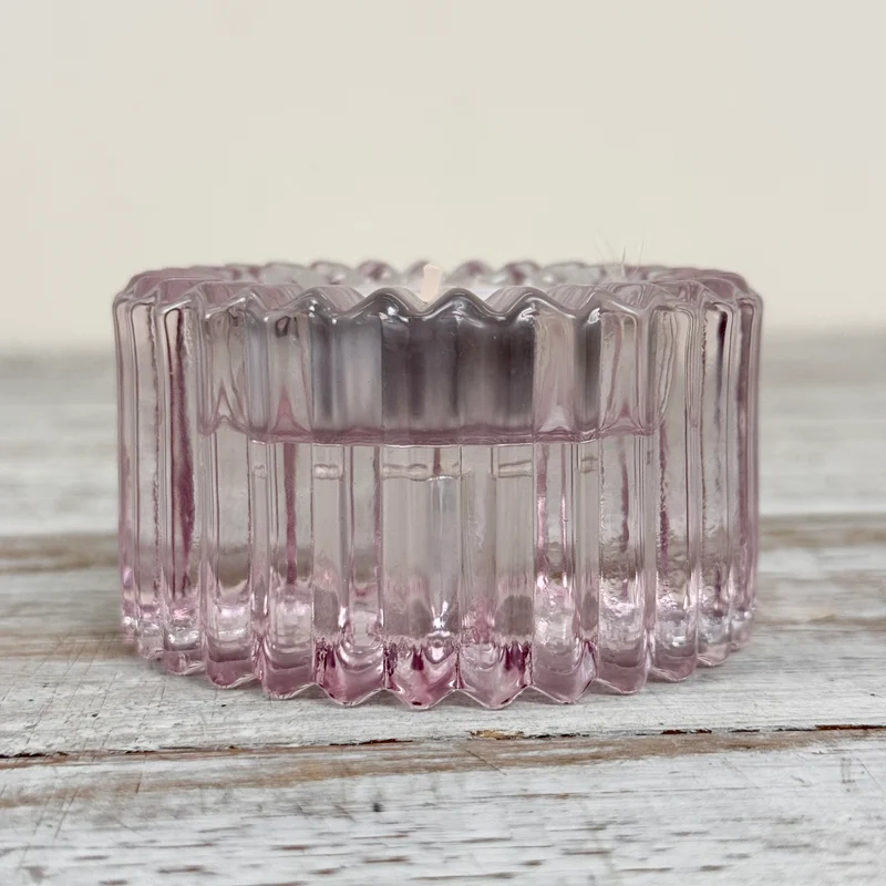 Duo Kerzenhalter Teelichthalter Rosa Klar Glas Wendbar Deko