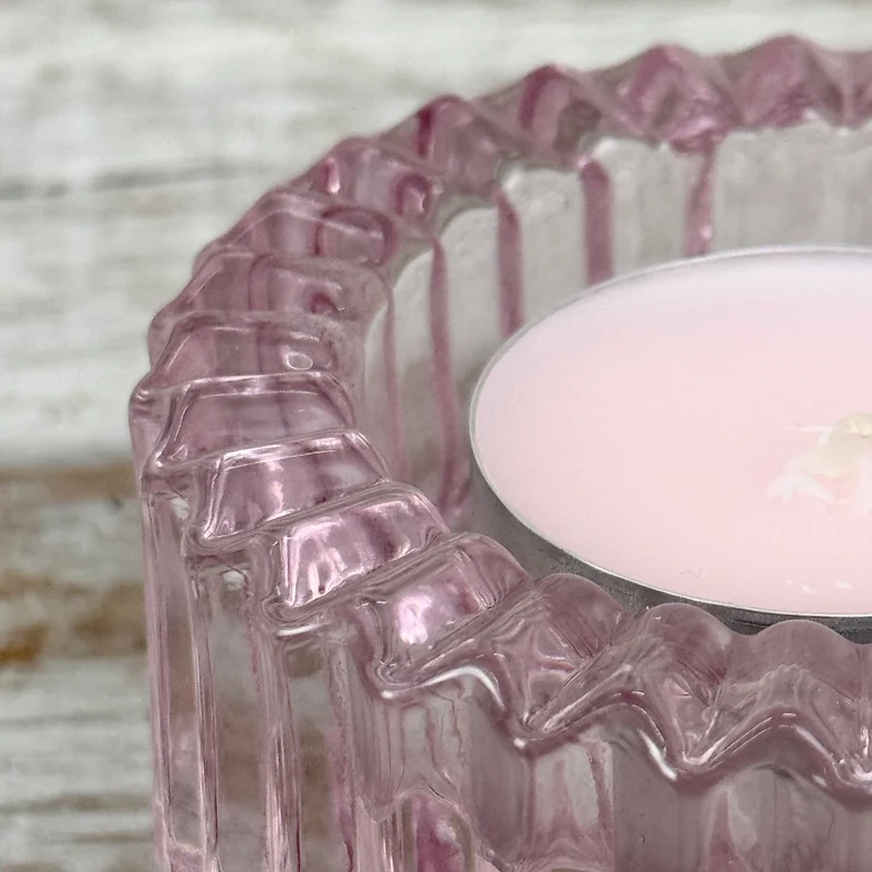 Duo Kerzenhalter Teelichthalter Rosa Klar Glas Wendbar Deko