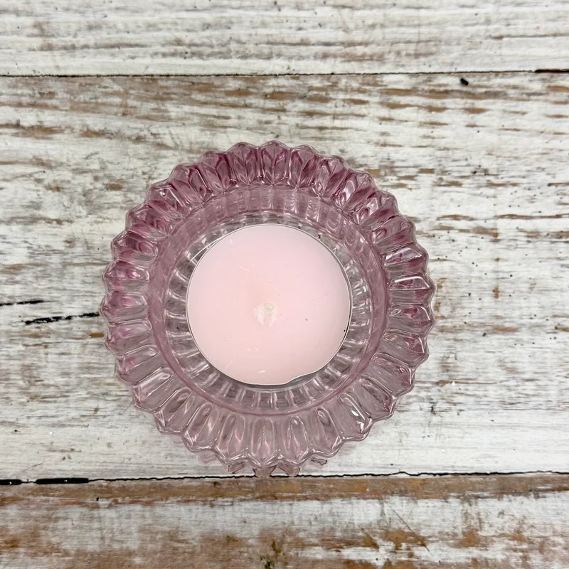 Duo Kerzenhalter Teelichthalter Rosa Klar Glas Wendbar Deko