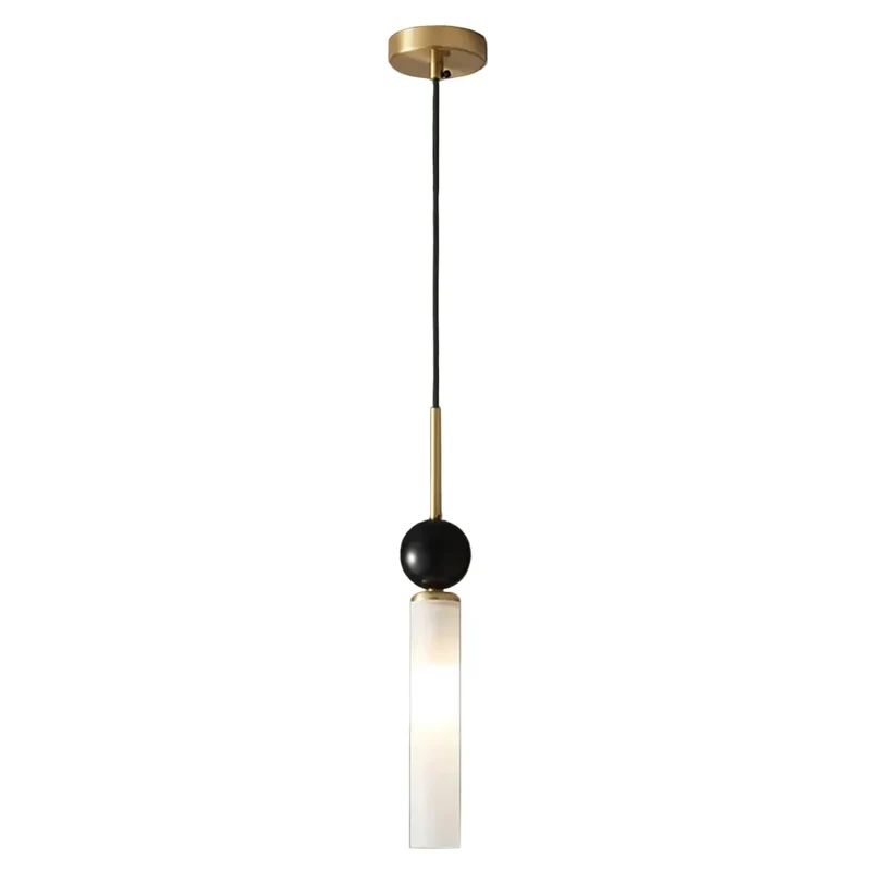 Hanglamp Marmer Buis Cilinder Zwart Goud Warm Koud Licht Design Verlichting Eetkamer Slaapkamer Woonkamer | Sansoti