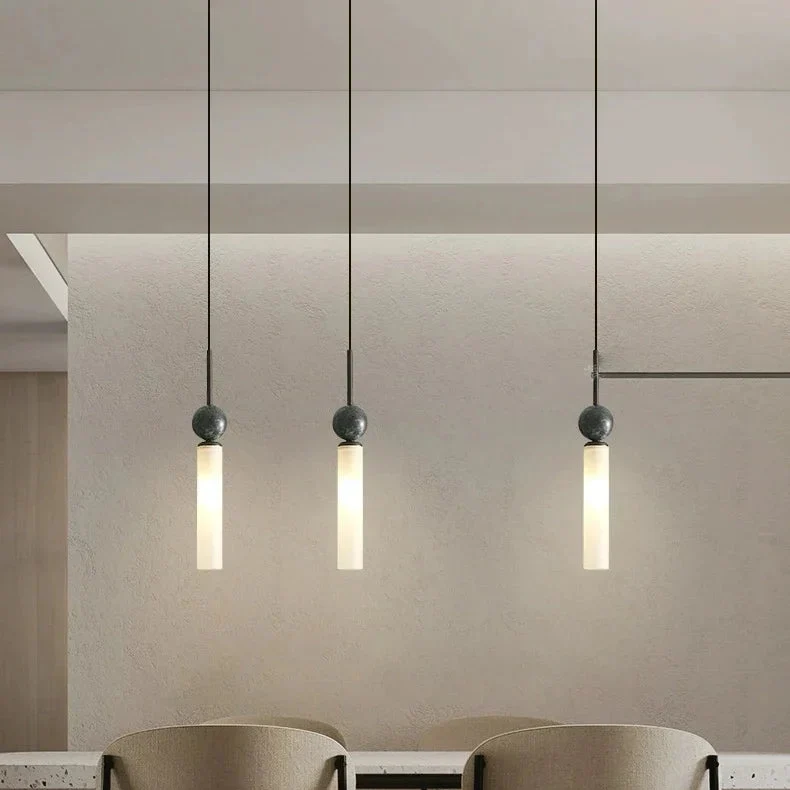 Hanglamp Marmer Buis Cilinder Zwart Goud Warm Koud Licht Design Verlichting Eetkamer Slaapkamer Woonkamer | Sansoti