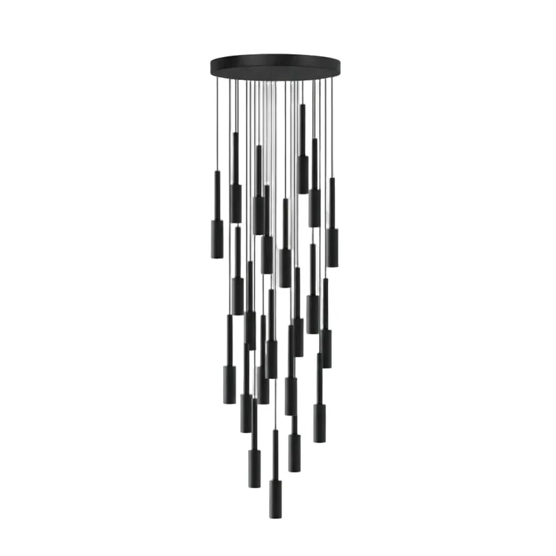 Cilindrische Spotlamp Kroonluchter Metaal Dimbaar LED Trappenhal Foyer Verstelbaar Modern Design 1-30 Lichtpunten | Sansoti