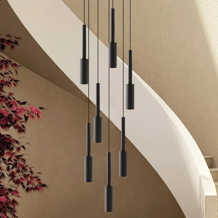 Cilindrische Spotlamp Kroonluchter Metaal Dimbaar LED Trappenhal Foyer Verstelbaar Modern Design 1-30 Lichtpunten | Sansoti
