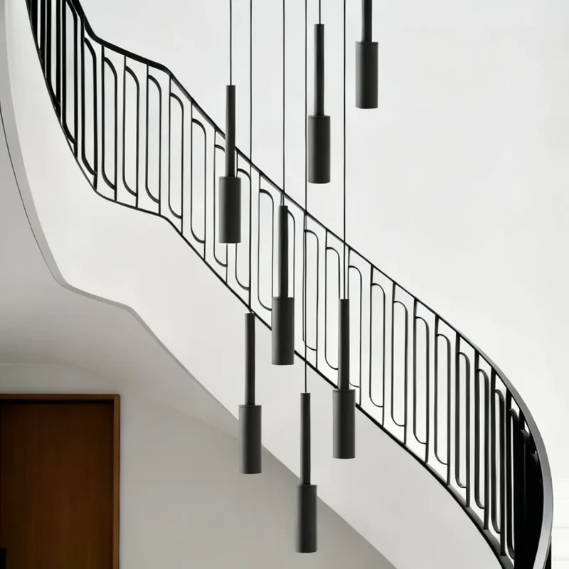 Cilindrische Spotlamp Kroonluchter Metaal Dimbaar LED Trappenhal Foyer Verstelbaar Modern Design 1-30 Lichtpunten | Sansoti