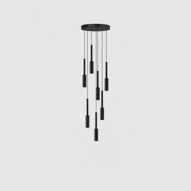 Cilindrische Spotlamp Kroonluchter Metaal Dimbaar LED Trappenhal Foyer Verstelbaar Modern Design 1-30 Lichtpunten | Sansoti