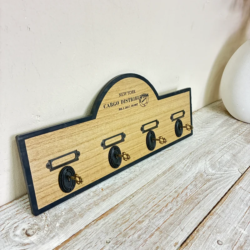 Out of the Blue Garderobe 43cm Holz Hakenleiste Vintage Wandboard