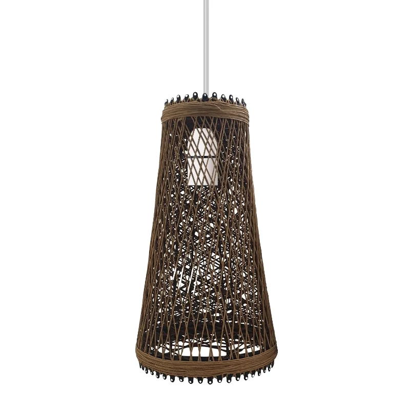 Rattan Hängelampe Schirm Pendelleuchte ~3274